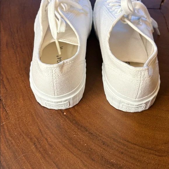 NEW SUPERGA 2630 COTU Sneaker in Total White Size 7.5 - Picture 7 of 8
